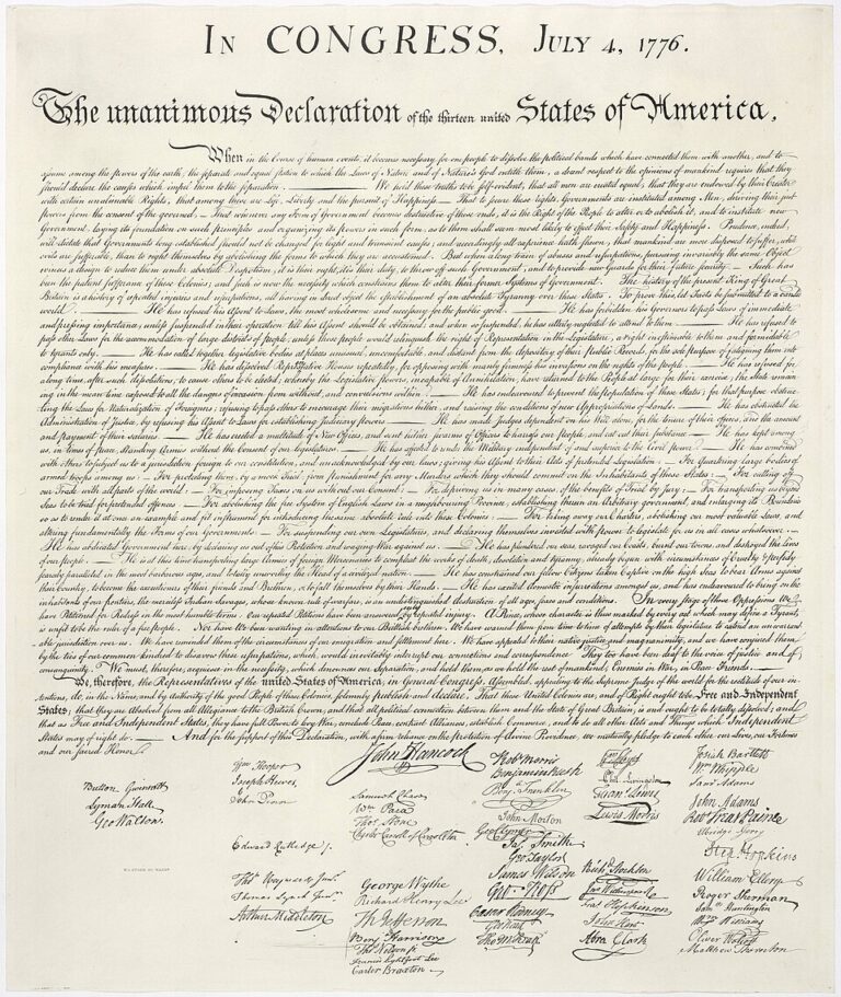 the declaration of independence of the 13 colonies