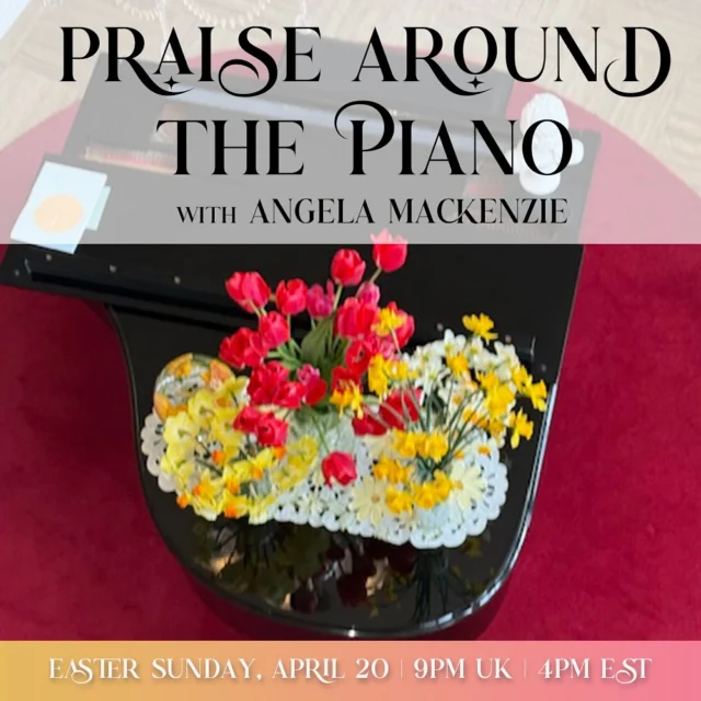 I’d like to invite you to a special live Praise Around the Piano Easter celebration. We’ll be taking viewer requests, singing some of our favorite Easter songs, and sharing joy with a few of my family members. It’s a sweet half hour of worship and connection—I’d love for you to be part of it!

🎶 Join us tonight for a special live Praise Around the Piano Easter celebration!
🕘 9 PM UK | 🕓 4 PM US
Watch on Facebook, Instagram, YouTube, or on SuperChannel 55 if you’re in the Orlando area.
